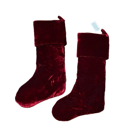 New Neiman Marcus Christmas Magnolia Sequin set of 2 Stockings - Picture 2 of 2